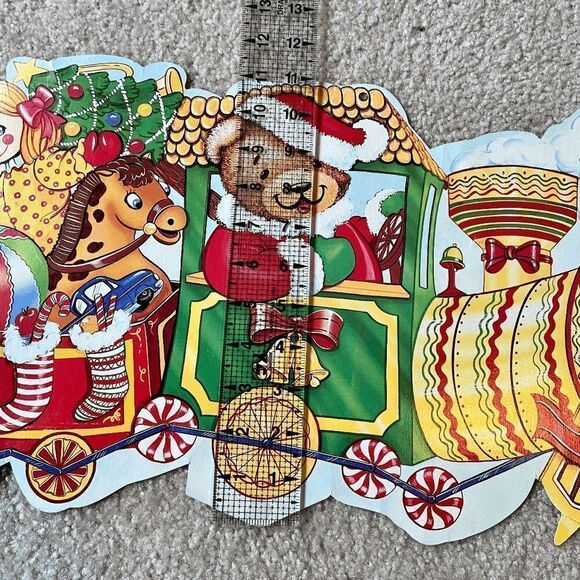 Set of 4 Holiday Christmas Diecuts by Eureka U.S.A. Candy cane Santa/Sleigh Caro - Picture 13 of 13